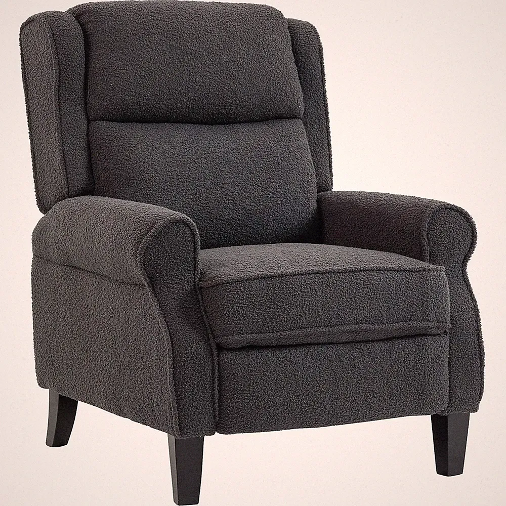 132° Recliner Armchair, with Extended Footrest - Dark Grey