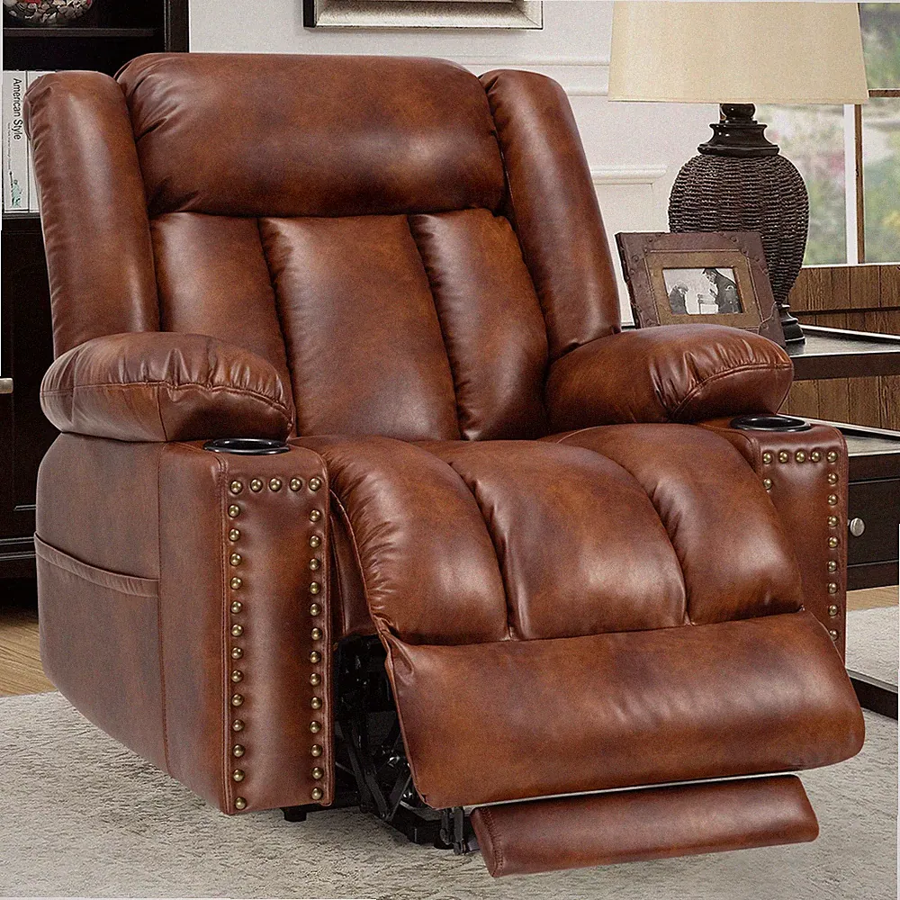 Extra-Large Electric Lift Recliner Chair with Extended Footrest, Heat & Massage