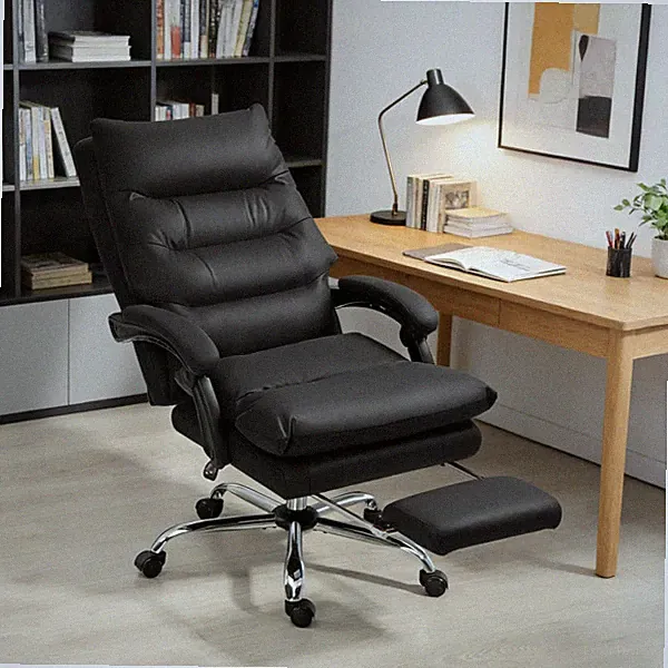Massaging, heated, reclining Office chair with foot rest