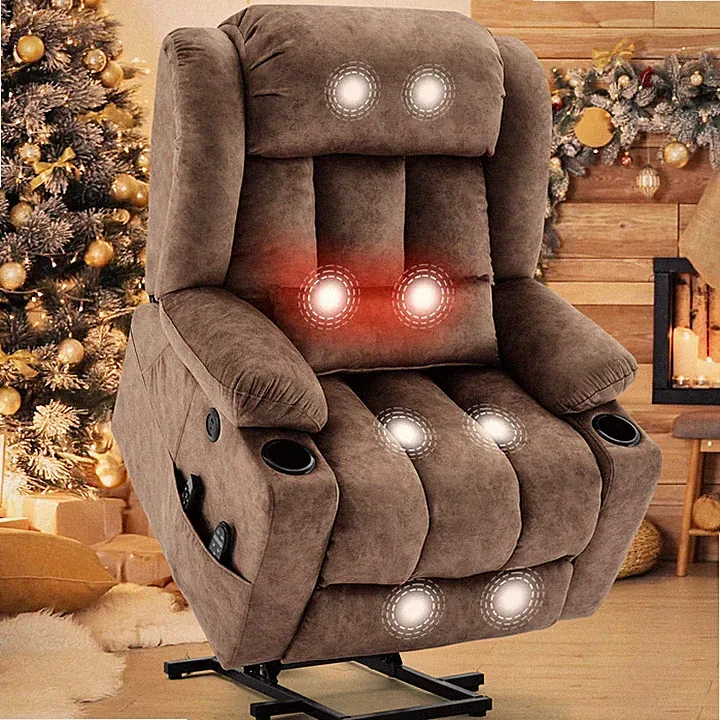 Oversized Dual Motor Lay Flat Power Lift Recliner Chair with Extended Footrest