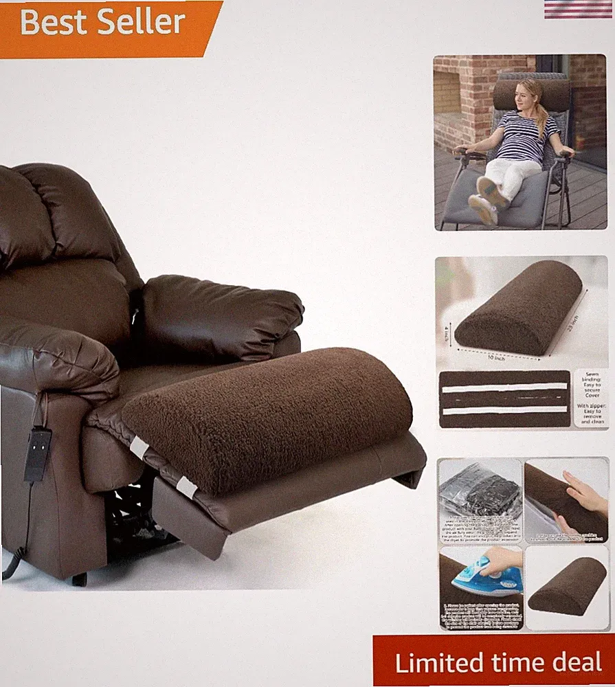 Recliner Foot Pillow Cushion Memory Foam Bolster Leg Rest Support for Bed Cha...