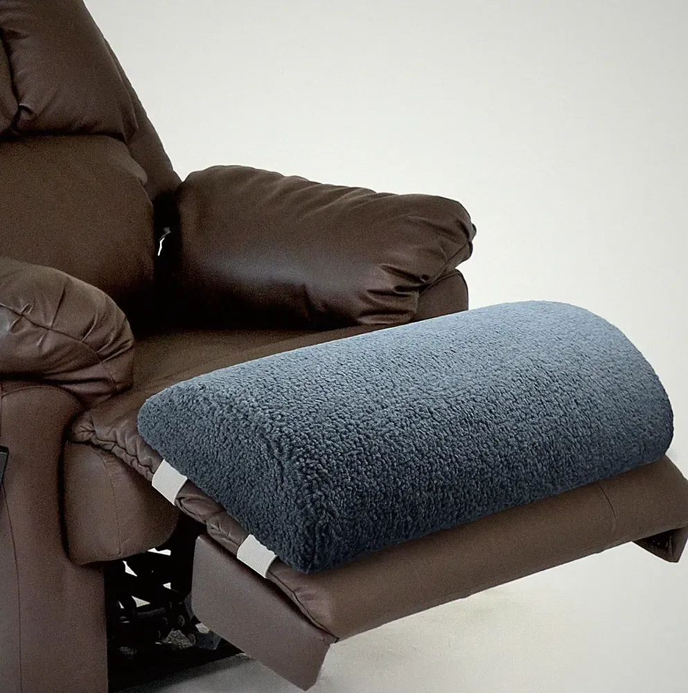 Recliner Foot Pillow Sherpa Memory Foam Half Moon Leg Support Cushion