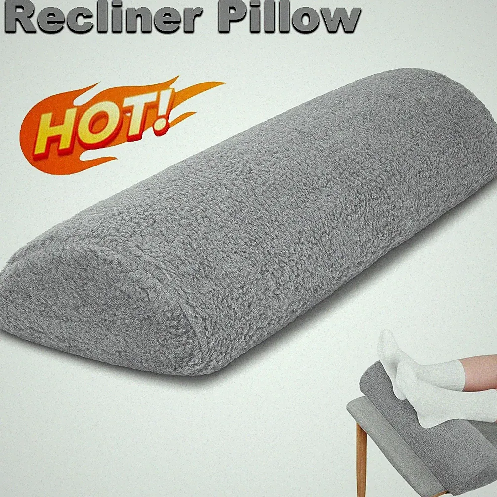 Recliner Leg Rest Cushion Sofa Footrest Pillow w/ Cover Half Moon Bolster Pillow