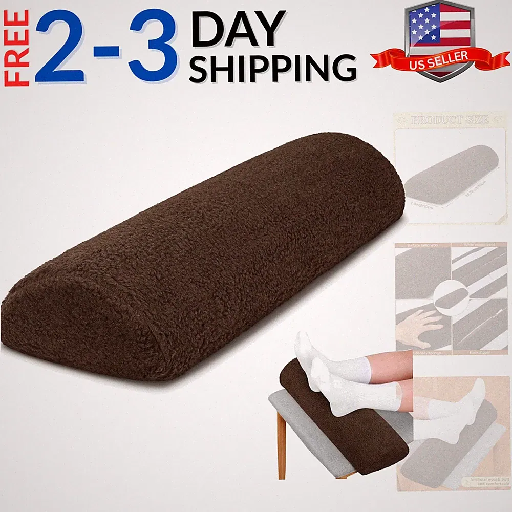 Recliner Leg Rest Cushion Sofa Footrest Pillow with Cover Half Moon Bolster P...